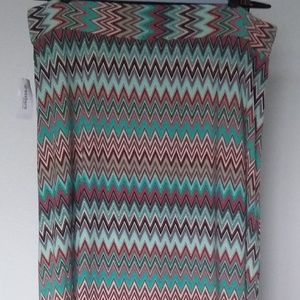 Dressbarn Turquoise Brown Pink Black Skirt 1X NWT